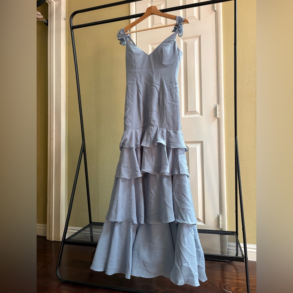Elegant Light Blue Tiered Dress #225